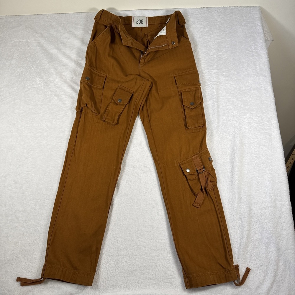 BDG Urban Outfitters Women's 28 Brown Cotton Cargo Parachute Pants Y2K Style
